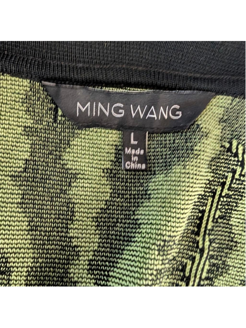 Ming Wang Black Lime Green Zebra Print Cardigan-Large - Picture 6 of 10